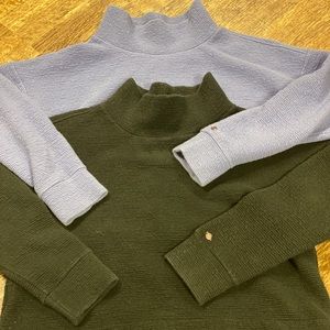 CALIA cozy funnel neck sweatshirts, black and cloud blue, size XL